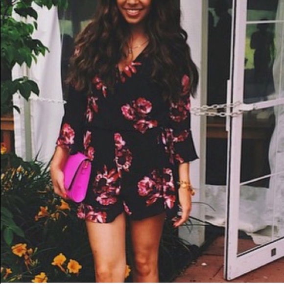 SALE! - Floral black romper - Picture 3 of 5